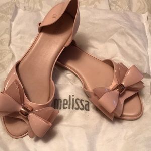 Scented D'orsay Peep Toe Bow Front Flats